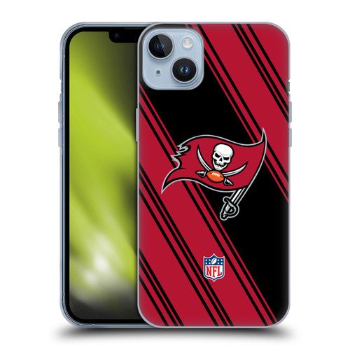 NFL Tampa Bay Buccaneers Artwork Stripes Soft Gel Case for Apple iPhone 14 Plus