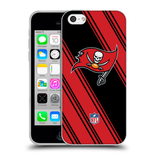 NFL Tampa Bay Buccaneers Artwork Stripes Soft Gel Case for Apple iPhone 5c