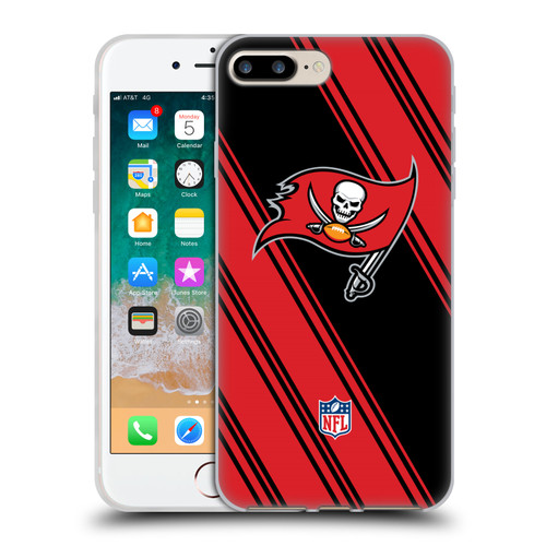 NFL Tampa Bay Buccaneers Artwork Stripes Soft Gel Case for Apple iPhone 7 Plus / iPhone 8 Plus