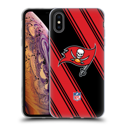 NFL Tampa Bay Buccaneers Artwork Stripes Soft Gel Case for Apple iPhone XS Max