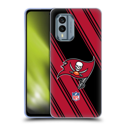 NFL Tampa Bay Buccaneers Artwork Stripes Soft Gel Case for Nokia X30