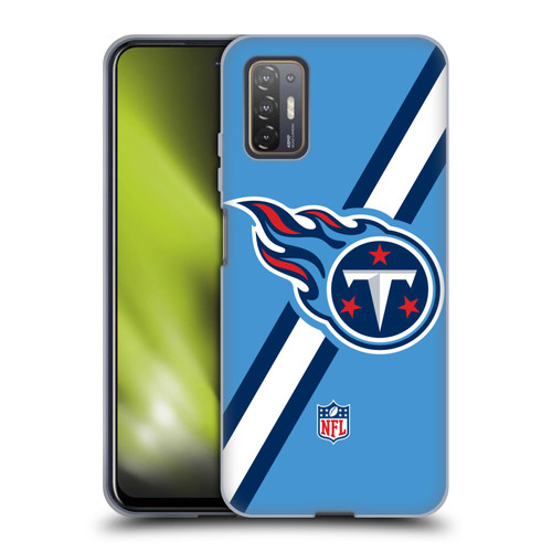 NFL Tennessee Titans Logo Stripes Soft Gel Case for HTC Desire 21 Pro 5G
