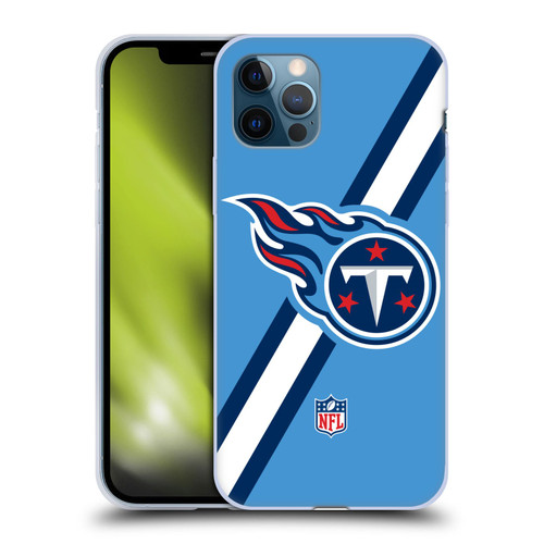 NFL Tennessee Titans Logo Stripes Soft Gel Case for Apple iPhone 12 / iPhone 12 Pro