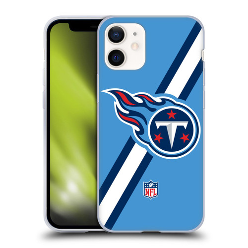 NFL Tennessee Titans Logo Stripes Soft Gel Case for Apple iPhone 12 Mini