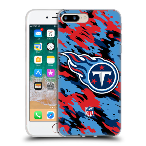 NFL Tennessee Titans Logo Camou Soft Gel Case for Apple iPhone 7 Plus / iPhone 8 Plus
