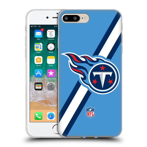 NFL Tennessee Titans Logo Stripes Soft Gel Case for Apple iPhone 7 Plus / iPhone 8 Plus