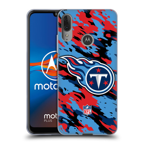 NFL Tennessee Titans Logo Camou Soft Gel Case for Motorola Moto E6 Plus