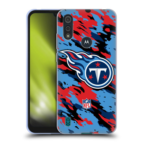 NFL Tennessee Titans Logo Camou Soft Gel Case for Motorola Moto E6s (2020)