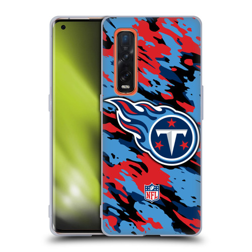 NFL Tennessee Titans Logo Camou Soft Gel Case for OPPO Find X2 Pro 5G