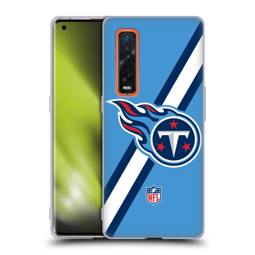 NFL Tennessee Titans Logo Stripes Soft Gel Case for OPPO Find X2 Pro 5G