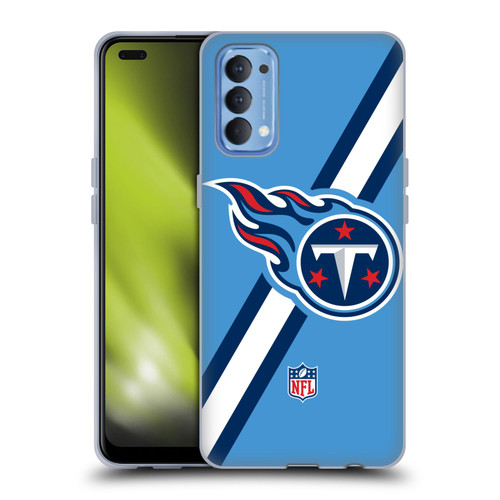 NFL Tennessee Titans Logo Stripes Soft Gel Case for OPPO Reno 4 5G