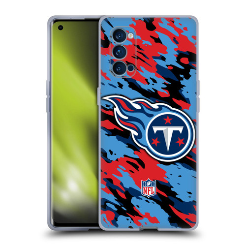 NFL Tennessee Titans Logo Camou Soft Gel Case for OPPO Reno 4 Pro 5G