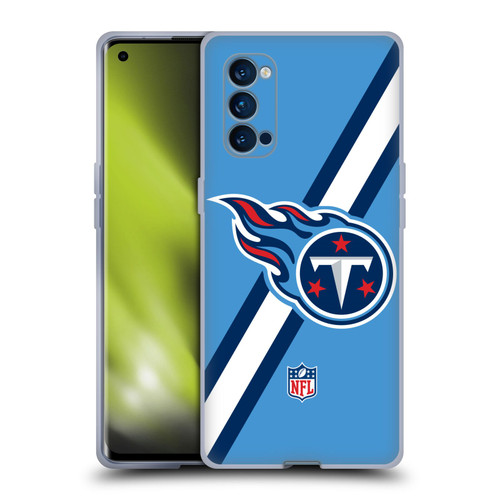NFL Tennessee Titans Logo Stripes Soft Gel Case for OPPO Reno 4 Pro 5G