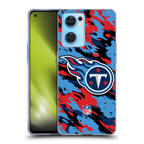 NFL Tennessee Titans Logo Camou Soft Gel Case for OPPO Reno7 5G / Find X5 Lite