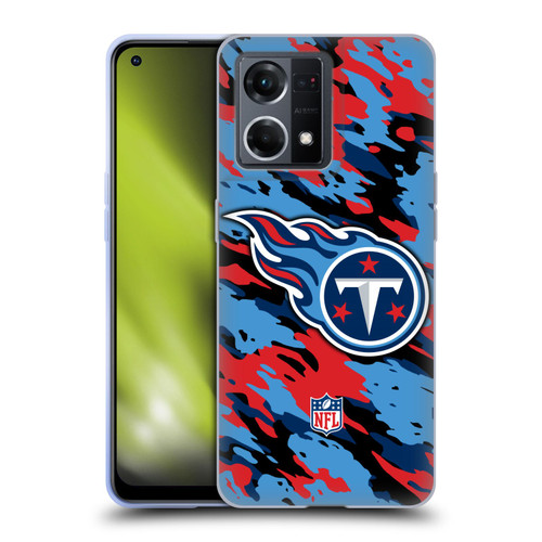 NFL Tennessee Titans Logo Camou Soft Gel Case for OPPO Reno8 4G