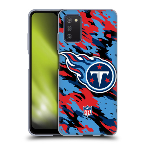 NFL Tennessee Titans Logo Camou Soft Gel Case for Samsung Galaxy A03s (2021)