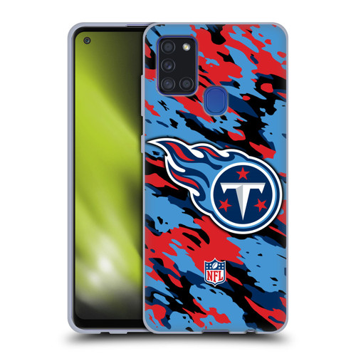 NFL Tennessee Titans Logo Camou Soft Gel Case for Samsung Galaxy A21s (2020)
