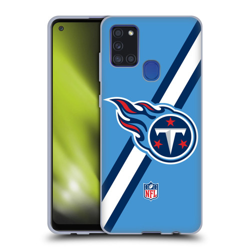 NFL Tennessee Titans Logo Stripes Soft Gel Case for Samsung Galaxy A21s (2020)