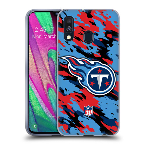 NFL Tennessee Titans Logo Camou Soft Gel Case for Samsung Galaxy A40 (2019)