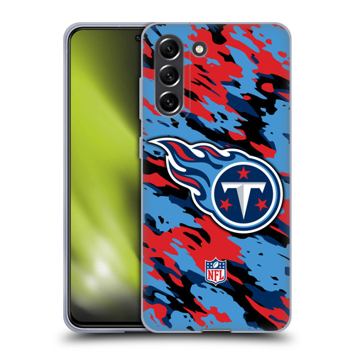NFL Tennessee Titans Logo Camou Soft Gel Case for Samsung Galaxy S21 FE 5G