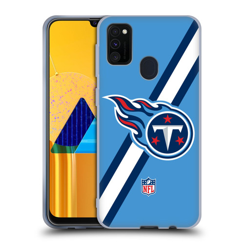 NFL Tennessee Titans Logo Stripes Soft Gel Case for Samsung Galaxy M30s (2019)/M21 (2020)