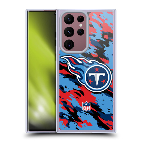 NFL Tennessee Titans Logo Camou Soft Gel Case for Samsung Galaxy S22 Ultra 5G