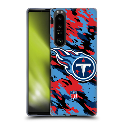 NFL Tennessee Titans Logo Camou Soft Gel Case for Sony Xperia 1 III