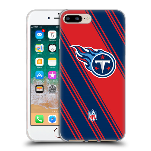 NFL Tennessee Titans Artwork Stripes Soft Gel Case for Apple iPhone 7 Plus / iPhone 8 Plus
