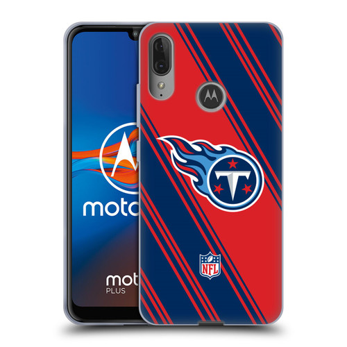 NFL Tennessee Titans Artwork Stripes Soft Gel Case for Motorola Moto E6 Plus