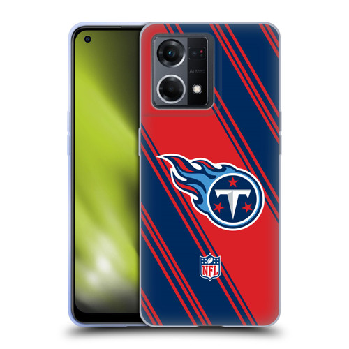 NFL Tennessee Titans Artwork Stripes Soft Gel Case for OPPO Reno8 4G