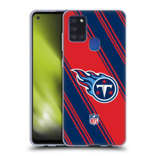 NFL Tennessee Titans Artwork Stripes Soft Gel Case for Samsung Galaxy A21s (2020)