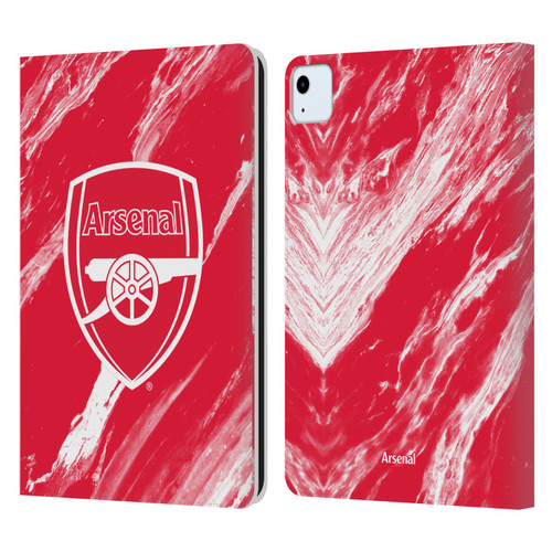Arsenal FC Crest Patterns Red Marble Leather Book Wallet Case Cover For Apple iPad Air 11 2020/2022/2024