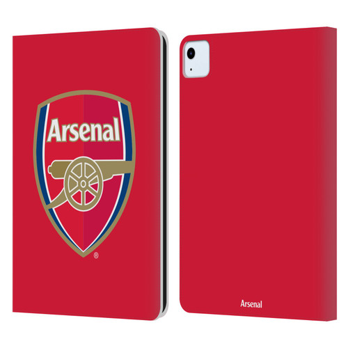 Arsenal FC Crest 2 Full Colour Red Leather Book Wallet Case Cover For Apple iPad Air 11 2020/2022/2024