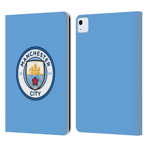 Manchester City Man City FC Badge Blue Full Colour Leather Book Wallet Case Cover For Apple iPad Air 11 2020/2022/2024