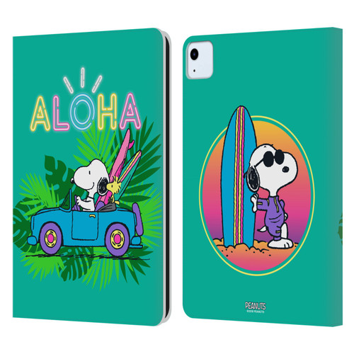 Peanuts Snoopy Aloha Disco Tropical Surf Leather Book Wallet Case Cover For Apple iPad Air 2020 / 2022