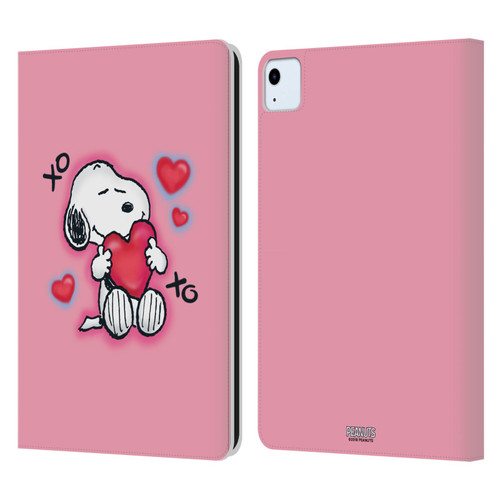 Peanuts Snoopy Boardwalk Airbrush XOXO Leather Book Wallet Case Cover For Apple iPad Air 11 2020/2022/2024
