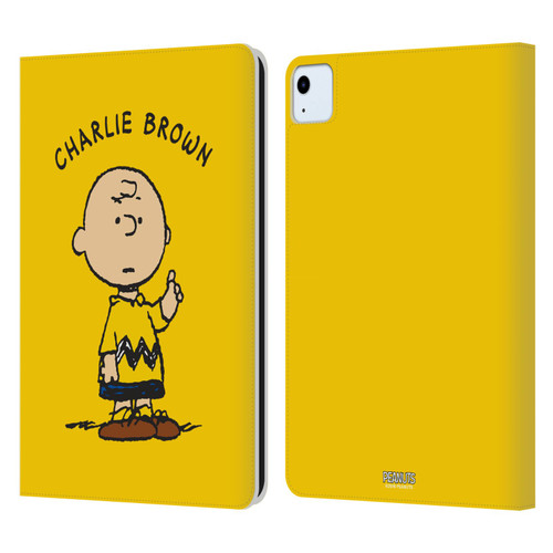 Peanuts Characters Charlie Brown Leather Book Wallet Case Cover For Apple iPad Air 11 2020/2022/2024