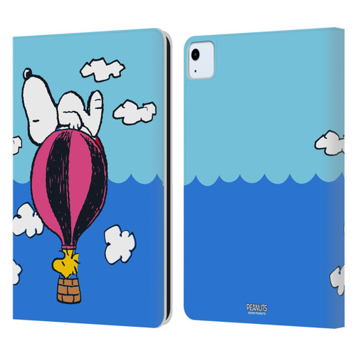 Peanuts Halfs And Laughs Snoopy & Woodstock Balloon Leather Book Wallet Case Cover For Apple iPad Air 11 2020/2022/2024