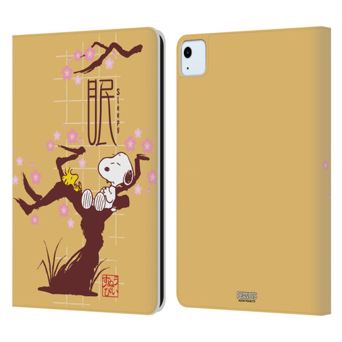 Peanuts Oriental Snoopy Sleepy Leather Book Wallet Case Cover For Apple iPad Air 11 2020/2022/2024