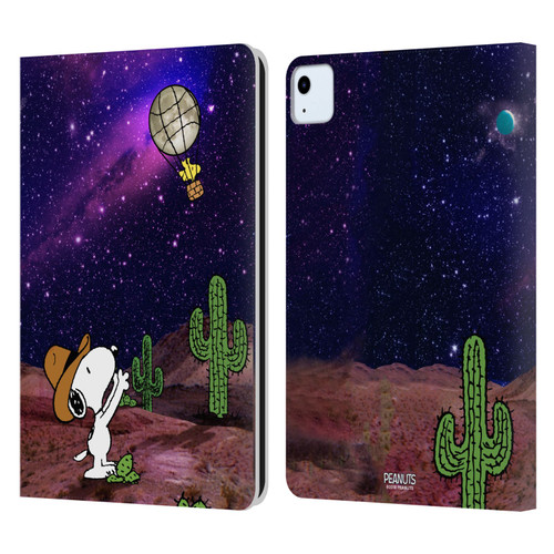 Peanuts Snoopy Space Cowboy Nebula Balloon Woodstock Leather Book Wallet Case Cover For Apple iPad Air 2020 / 2022