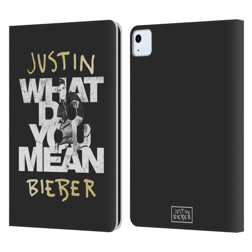 Justin Bieber Purpose B&w What Do You Mean Typography Leather Book Wallet Case Cover For Apple iPad Air 11 2020/2022/2024