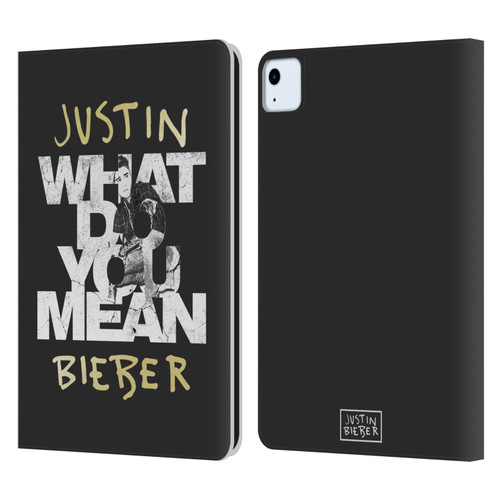 Justin Bieber Purpose B&w What Do You Mean Typography Leather Book Wallet Case Cover For Apple iPad Air 2020 / 2022