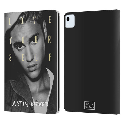 Justin Bieber Purpose B&w Love Yourself Leather Book Wallet Case Cover For Apple iPad Air 2020 / 2022