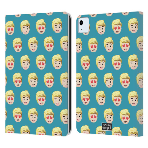 Justin Bieber Justmojis Patterns Leather Book Wallet Case Cover For Apple iPad Air 11 2020/2022/2024