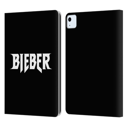 Justin Bieber Tour Merchandise Logo Name Leather Book Wallet Case Cover For Apple iPad Air 11 2020/2022/2024