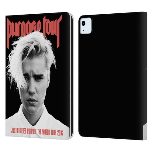 Justin Bieber Tour Merchandise Purpose Poster Leather Book Wallet Case Cover For Apple iPad Air 11 2020/2022/2024