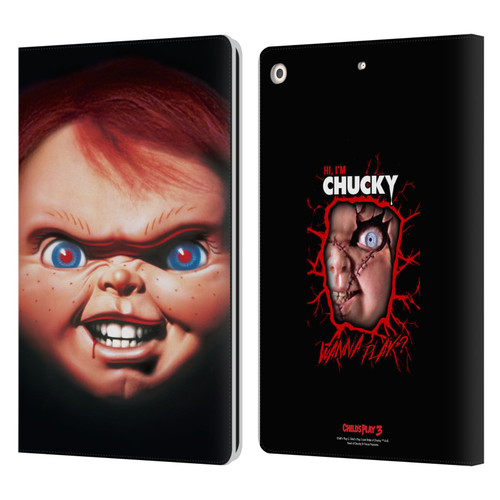 Child's Play III Key Art Doll Illustration Leather Book Wallet Case Cover For Apple iPad 10.2 2019/2020/2021