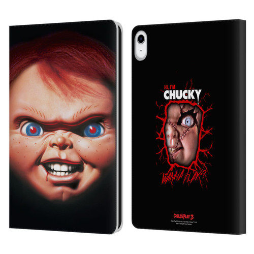 Child's Play III Key Art Doll Illustration Leather Book Wallet Case Cover For Apple iPad 10.9 (2022)