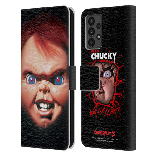 Child's Play III Key Art Doll Illustration Leather Book Wallet Case Cover For Samsung Galaxy A13 (2022)