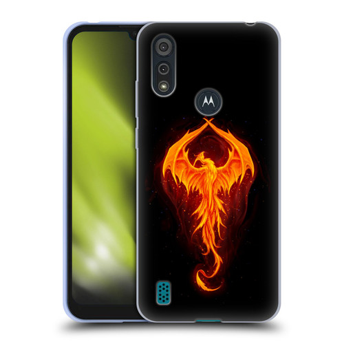 Christos Karapanos Dark Hours Dragon Phoenix Soft Gel Case for Motorola Moto E6s (2020)